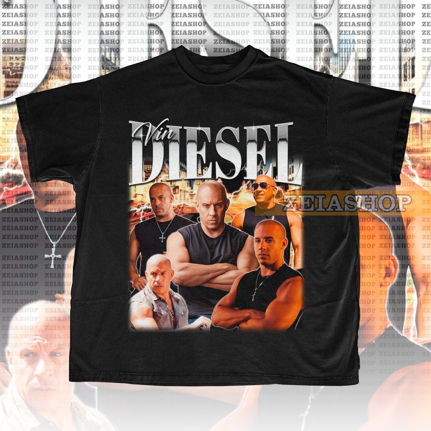 Retro Vin Diesel Shirt, Vin Diesel Retro 90s Sweatshirt, Vin Diesel Homage, Vin Diesel Fan Gift, Car Lover Shirt, Vin Diesel Tee