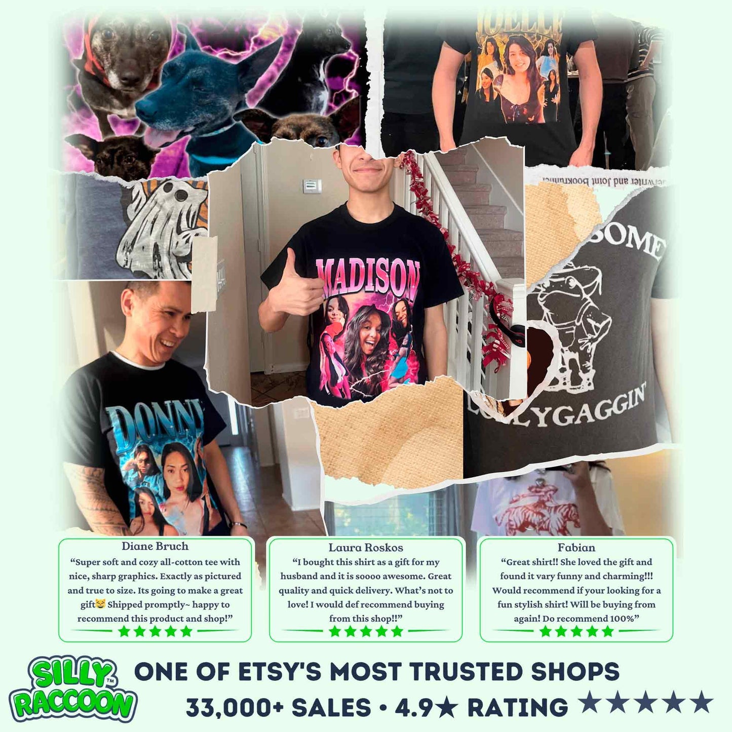 Custom Bootleg T-Shirt, Personalized Shirt from Photos, Unique Design Gift for Boyfriend, Girlfriend, Friends & Family
