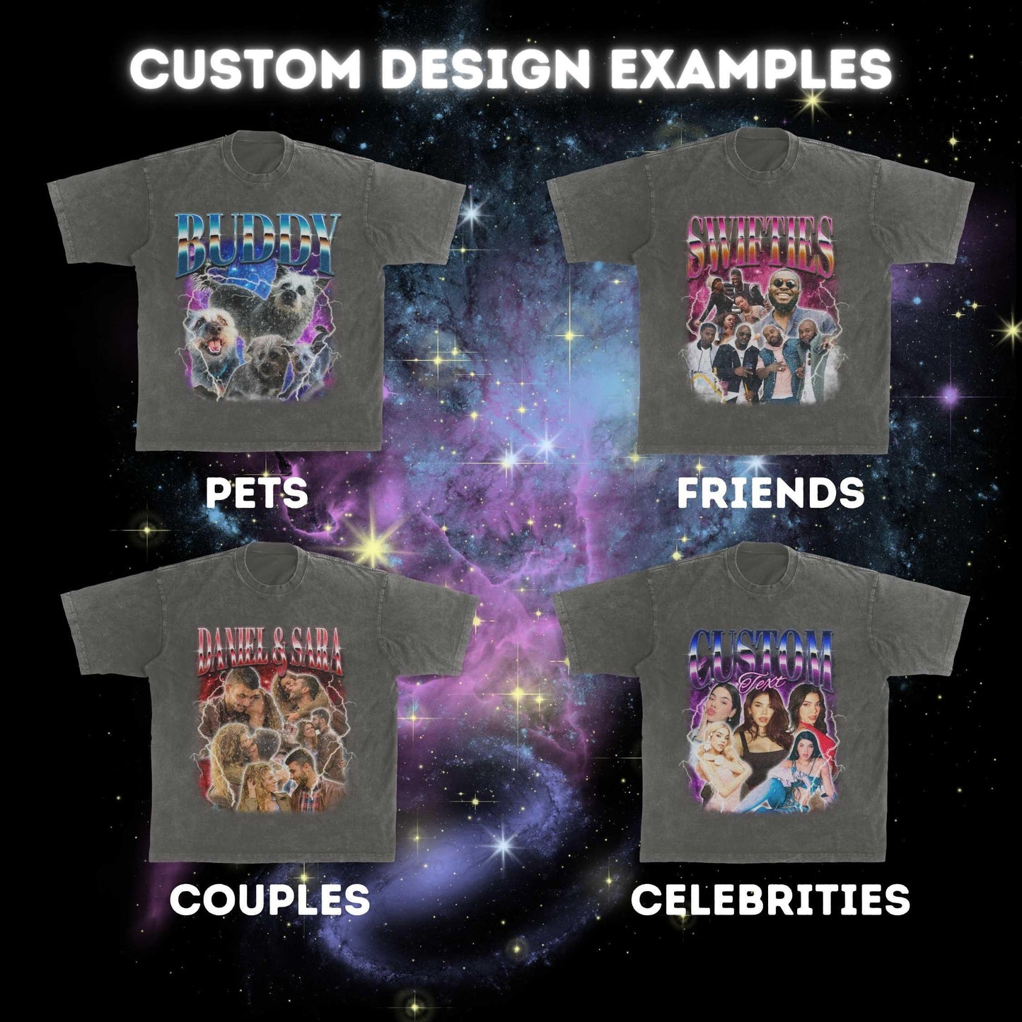 Custom Bootleg T-Shirt, Personalized Shirt from Photos, Unique Design Gift for Boyfriend, Girlfriend, Friends & Family