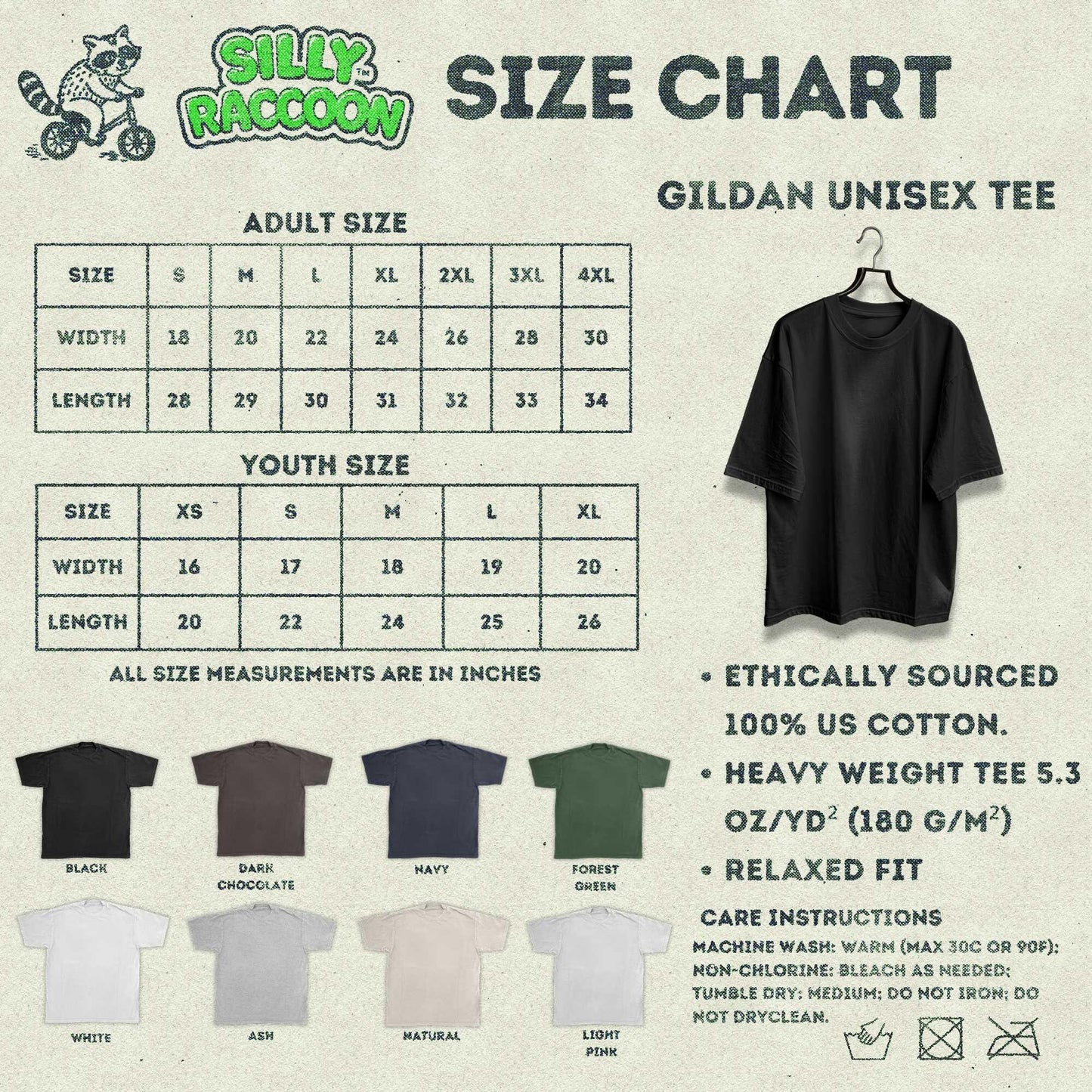 the size chart for a t - shirt with measurements