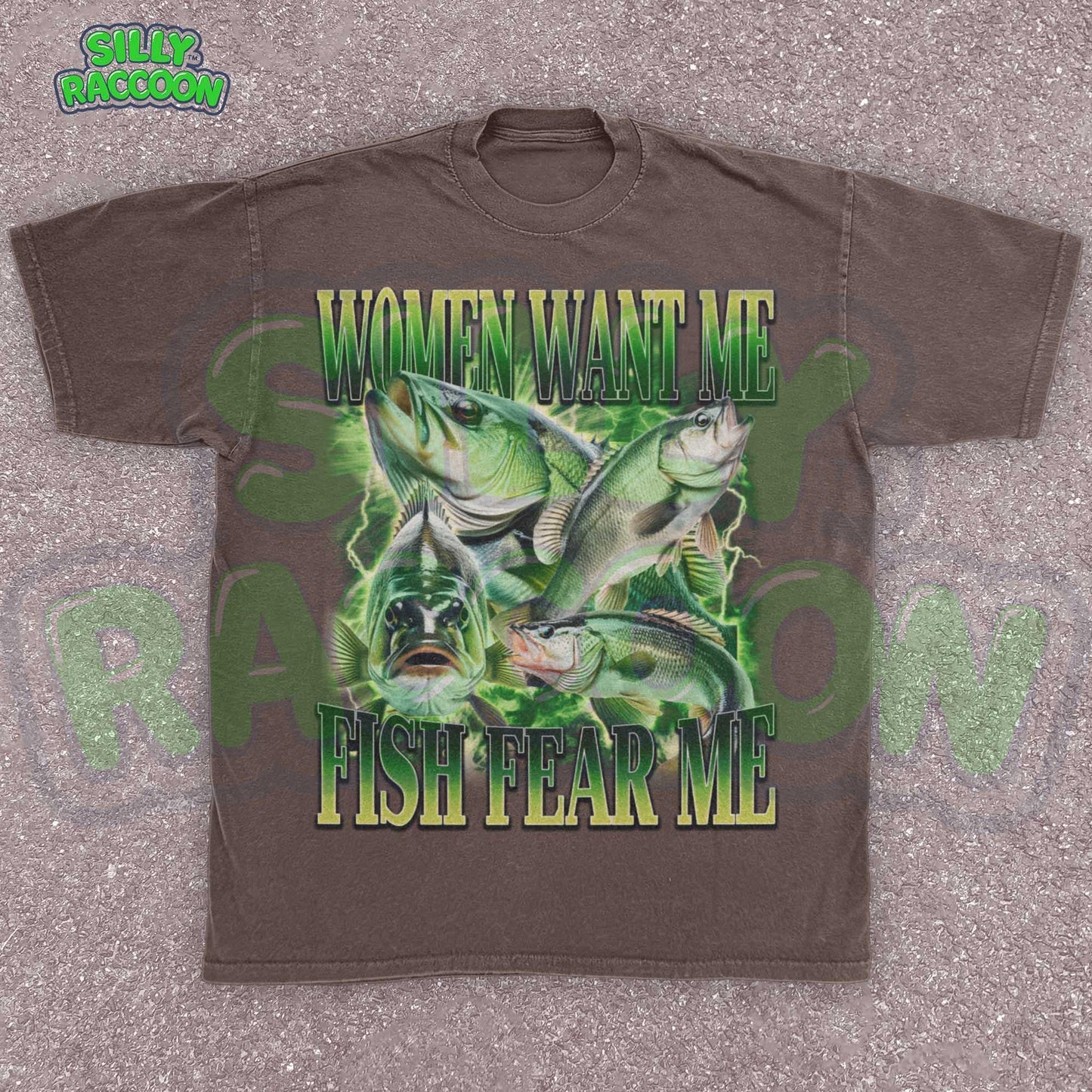 Funny fishing shirt for men featuring the phrase “Women Want Me Fish Fear Me” with bold green bass fish graphics in a retro 90s style. Perfect ironic meme tee for boyfriend, dad, or outdoorsy guy with a sense of humor. Ideal gift for Father's Day, birthdays, or cringe-loving meme fans. Eye-catching vintage-style design with outdoor aesthetic and masculine humor appeal.