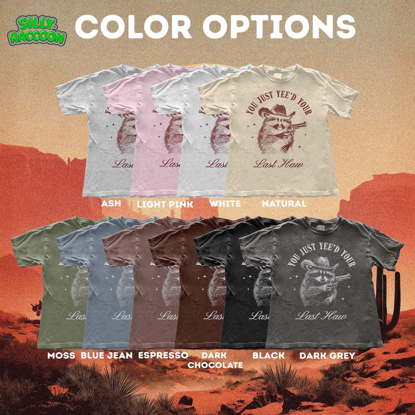 Funny cowboy raccoon t-shirt featuring a vintage-style hand-drawn raccoon in a cowboy hat holding a revolver. This Western humor graphic tee is perfect for country lovers, rodeo fans, and meme enthusiasts. Designed for men and women who love Southern slang, Wild West culture, and outlaw aesthetics. Great for casual wear, cowboy-themed parties, or as a hilarious gift for raccoon lovers and Western humor fans.