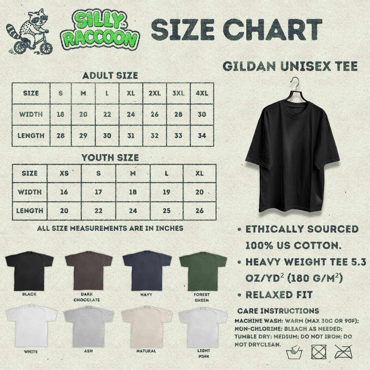 the size chart for a t - shirt with measurements