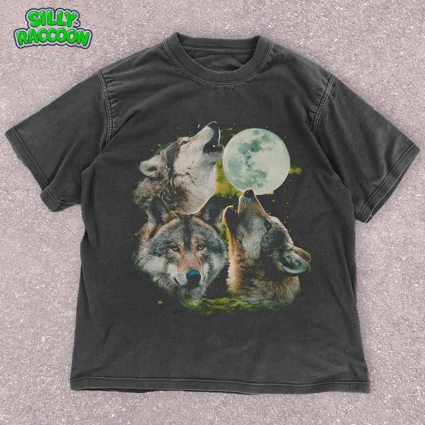 Three Wolf Moon T-Shirt for nature lovers. Mystical wolf pack design with wolves howling at full moon. Perfect for wildlife and spiritual enthusiasts. Unisex fit in black,