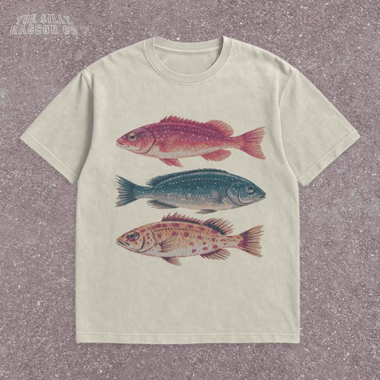 Vintage Fish Shirt Nature Lover Gift for Men Women Retro Fishing T-Shirt Outdoors Marine Biology Tee Comfort Colors Sea Life Retro Top