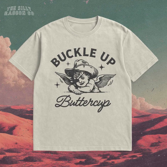 Retro Cowboy Angel Shirt Buckle Up Buttercup Western Graphic Tee Vintage Cherub Y2K Top Funny Sassy Cowgirl T-Shirt Gift for Her Unisex